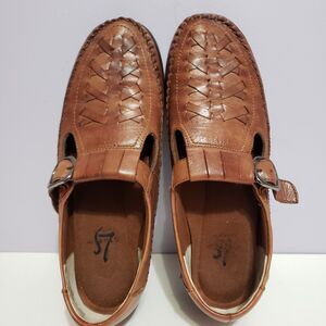 Studio Lifestyle Brown Woven Braided Leather Women's Shoes Sz 9M